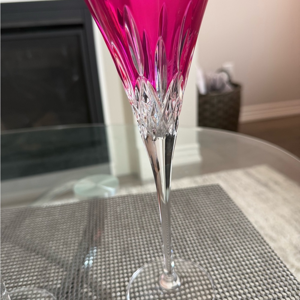 Waterford Crystal Fuchsia Cut Crystal Champagne Flute